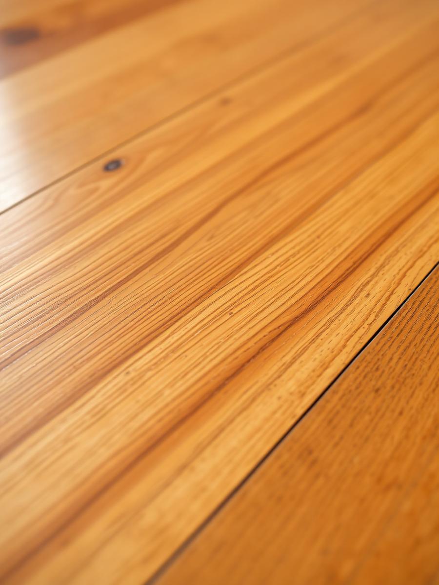 Refinished oak hardwood floor close up