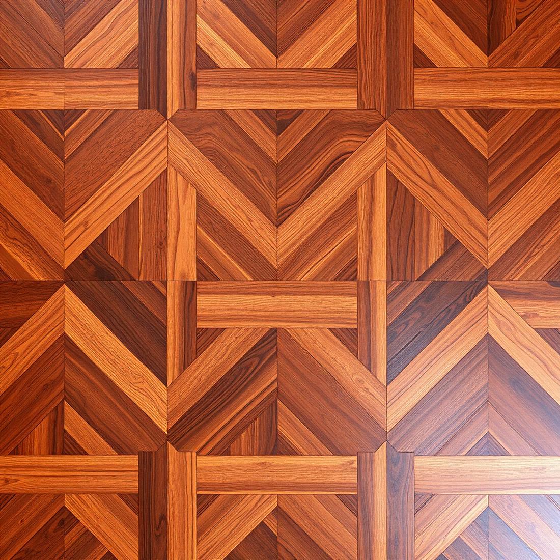 Custom parquet wood floor pattern